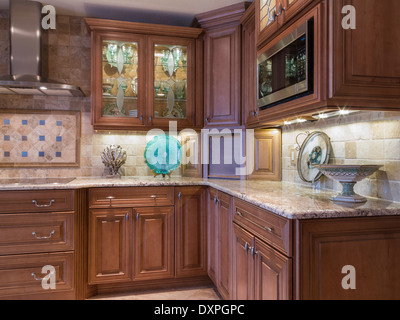 Showcase luxury modern residential kitchen, USA Stock Photo