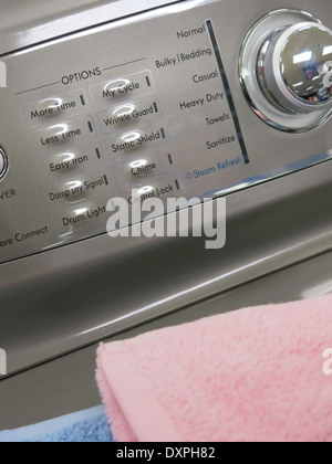 Control Panel, Modern Electric Washing Machine, USA Stock Photo