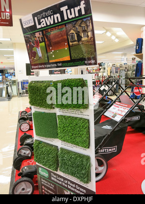 Grass Cutting and Turf Maintenance Display, Sears Store, WestShore Plaza, Tampa, FL, USA Stock Photo