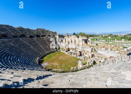 View over the ruins of ancient Side from the Theatre, Pamphylia, Antalya Province, Turkey Stock Photo