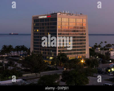 Night View of Fort Lauderdale, FL, USA Stock Photo