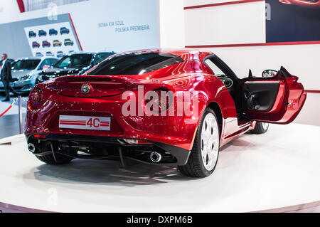 Poznan, Poland. 27th Mar, 2014. Poznan Motor Show is the largest fair event in Poland, the automotive industry, organized every year by the International Fair. On the picture Alfa Romeo 4C. Credit:  Lukas Juszczak/Alamy Live News Stock Photo