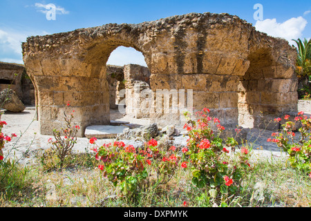 Ancient baths in the ruins of Carthage, Tunis, Tunisia Stock Photo