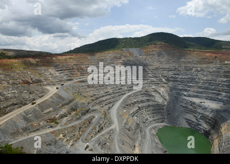 TANZANIA, town Geita, gold mining industry, open-cast goldmine of company AngloGold Ashanti - goldmines goldmining goldminer Stock Photo