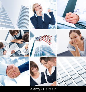 Business  theme  photo collage composed of different images Stock Photo