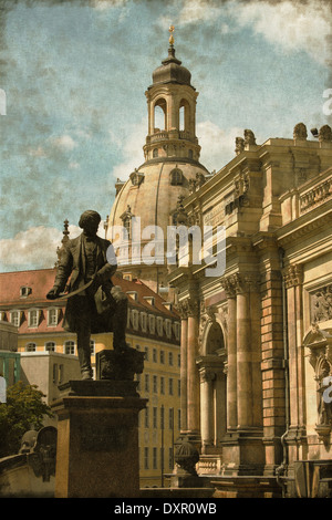 Vintage image of an urban scene in Dresden, Germany Stock Photo