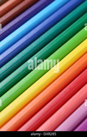 Colored pencils in a row forming a background back to school Stock Photo