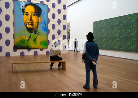 Painting of Chairman Mao by Andy Warhol at Hamburger Bahnhof Museum of Contemporary Art in Berlin Germany. A canvas by the Ameri Stock Photo