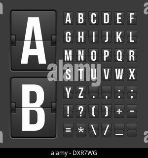 Scoreboard letters and symbols alphabet panel Stock Photo