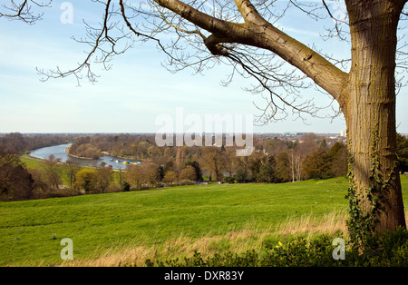 The beautiful view from Richmond Hill in Richmond Upon Thames, Greater London. Stock Photo