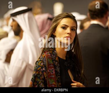 Meydan Racecourse, Dubai, UAE. 29th March, 2014. One of the many VIP guests seen during the Dubai World Cup Credit:  Tom Morgan/Alamy Live News Stock Photo