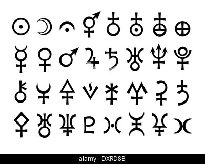 Astrological Signs of Planets (Astrology Symbols set) Stock Photo