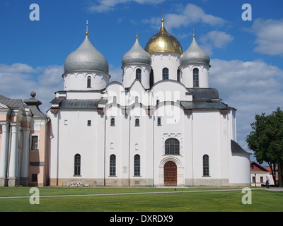 The Cathedral of St. Sophia The Wisdom Of God in the Kremlin in Veliky Novgorod, Russian Federation Stock Photo