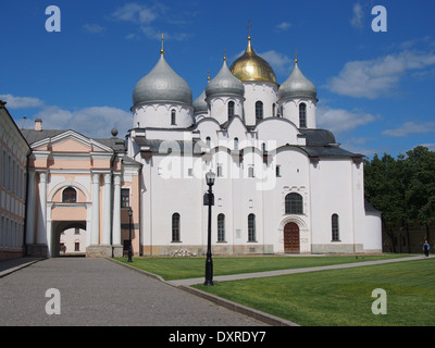 The Cathedral of St. Sophia The Wisdom Of God in the Kremlin in Veliky Novgorod, Russian Federation Stock Photo
