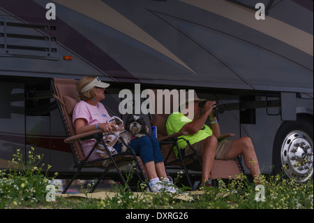 Spectators at the CRA Craft racing Association races in Tavares, Florida USA Stock Photo