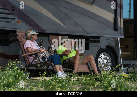 Spectators at the CRA Craft racing Association races in Tavares, Florida USA Stock Photo