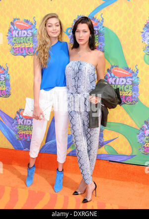 Gigi Hadid and Bella Hadid attending Nickelodeon's 27th Annual Kids