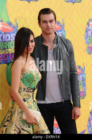 Los Angeles, California, USA. 29th Mar, 2014. Victoria Justice attending the Nickelodeon's 27th Annual Kids' Choice Awards held at the USC Galen Center in Los Angeles, California on March 29, 2014 . 2014 Credit:  D. Long/Globe Photos/ZUMAPRESS.com/Alamy Live News Stock Photo