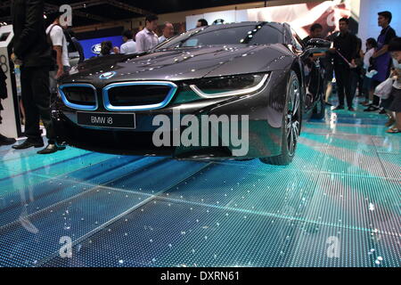 Bangkok, Thailand. 28th March 2014.  BMW I8 on display during The 35th Bangkok International Motor Show . The 35th Bangkok International Motor Show; will be held from March 26 to April 6 Credit:  John Vincent/Alamy Live News Stock Photo