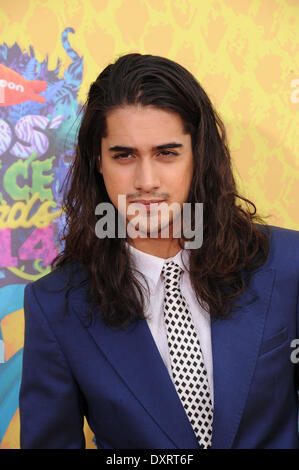 Los Angeles, CA, USA . 29th Mar, 2014. Actor Avan Jogia arrives on the orange carpet of Nickelodeon's 27th Annual Kids' Choice Awards at USC Galen Center in Los Angeles, USA, on 29 March 2014. Photo: Hubert Boesl/dpa -NO WIRE SERVICE-/-- Credit:  dpa picture alliance/Alamy Live News Stock Photo