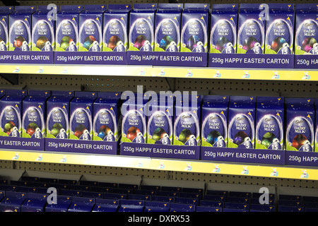 Cadbury dairy milk easter eggs chocolate for sale in an australian supermarket Stock Photo