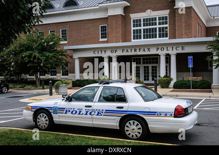 City of Fairfax Police Ford Crown Victoria Police Car, Fairfax City, Virginia Stock Photo