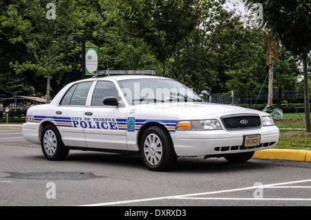 City of Fairfax Police Ford Crown Victoria Police Car, Fairfax City, Virginia Stock Photo