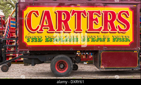 London, UK . 30th Mar, 2014. Carters Steam Fair, Battersea Park, London, UK, on Sunday, 30 March, 2014. Carters Steam Fair is a vintage funfair that every year, since 1977, travels in towns and villages throughout London, the Home Counties and beyond with vintage heavy lorries and traditional showman's wagons. The Carter Family maintain a collection of rides and sidestalls, ranging in date from the late 19th century to the 1960s. Credit:  Cecilia Colussi/Alamy Live News Stock Photo