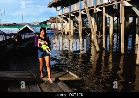 Port of Bellavista- Nanay in IQUITOS . Department of Loreto .PERU Stock Photo