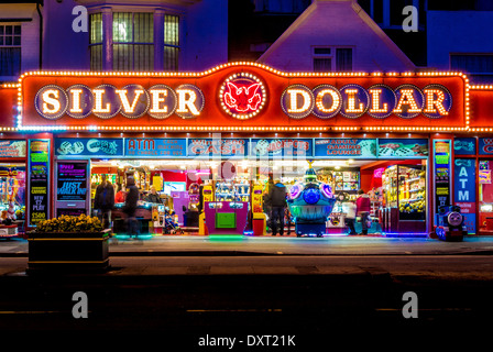 Silver Dollar seafront amusement arcade, Scarborough, UK. Stock Photo