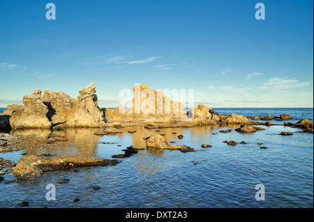 Limestone Formations on Gotland Stock Photo