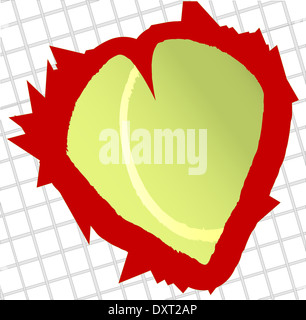 An abstract love tennis image of a heart shaped tennis ball Stock Photo