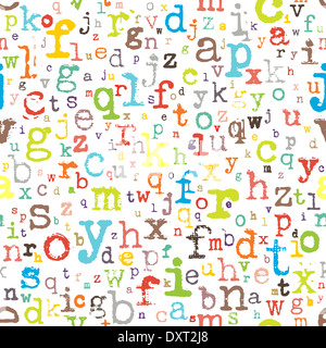 seamless pattern with colorful alphabet letters Stock Photo