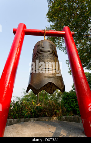 Bell in the Wang Sam Sien Temple in Pattaya, Thailand Stock Photo