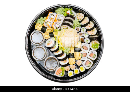 Traditional Japanese food. Sushi set takeaway Stock Photo