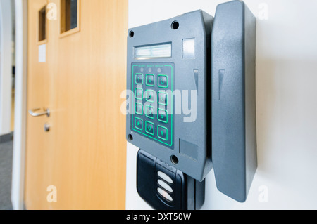 Card reader at an office door to allow access Stock Photo