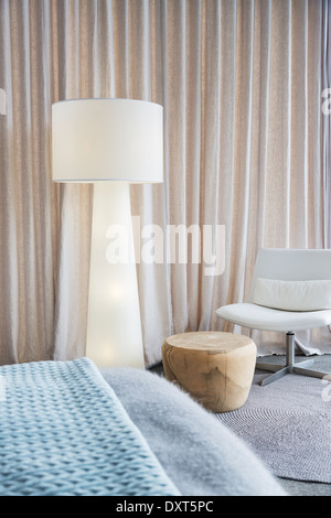 Lamp in modern bedroom Stock Photo