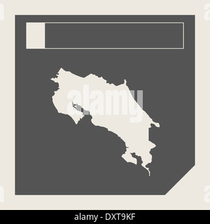 Costa Rica map button in responsive flat web design map button isolated with clipping path. Stock Photo
