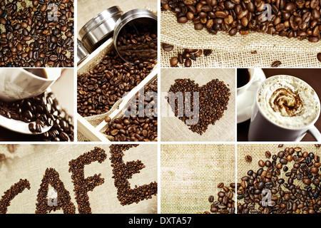 Coffee Mosaic - Decorative Coffee Theme. Perfect As Print for Coffee Shops etc. Coffee Photo Collection. Stock Photo