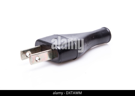 Black power cable plug american type isolated on white Stock Photo