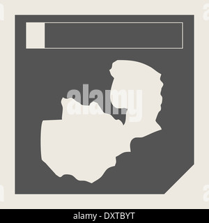 Zambia map button in responsive flat web design map button isolated with clipping path. Stock Photo