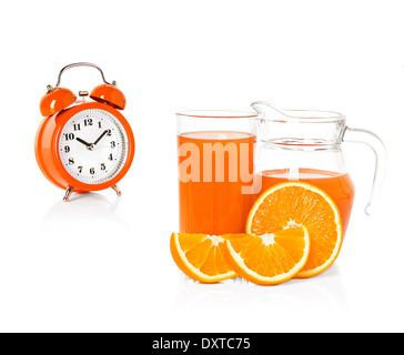 Jug with orange juice isolated on white Stock Photo by ©alphacell 64390533