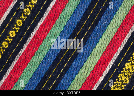 Full frame take of a old colorful striped fabric Stock Photo