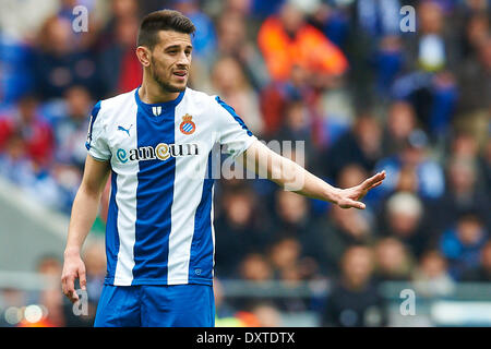 Barcelona, Spain. 29th Mar, 2014. Pizzi (RCD Espanyol), during La Liga soccer match between RCD Espanyol and FC Barcelona, at the Cornella-El Prat stadium in Barcelona, Spain, saturday, march 29, 2014. Foto: S.Lau Credit:  dpa picture alliance/Alamy Live News Stock Photo