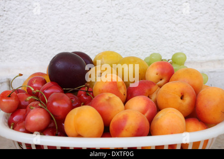 Summer Fruit Basket Stock Photo