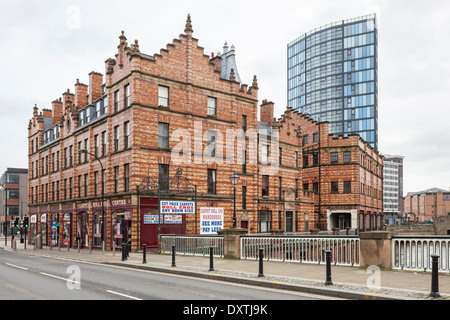 New and buildings, Lady's Bridge, Sheffield, England, UK Stock Photo