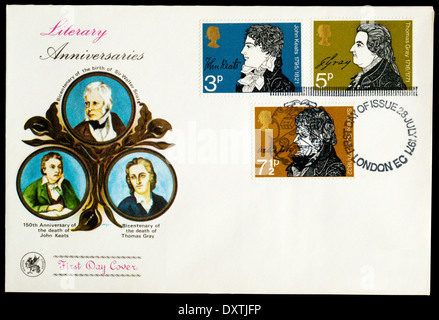 1971 Literary Anniversaries First Day Cover. Stock Photo