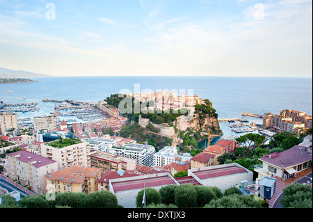 Skyline of Monaco ( Monte Carlo) with old town in the center Stock Photo