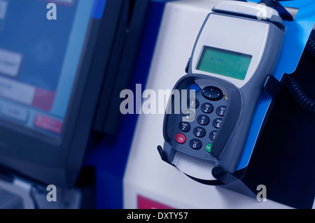 UK chip and pin machine for bank debit and credit cards Stock Photo