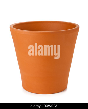 earthenware flowerpot isolated on white Stock Photo